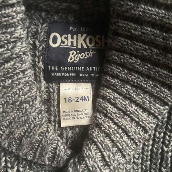 OSH KOSH B’GOSH BOY GRAY CARDIGAN - Picture 4 of 5